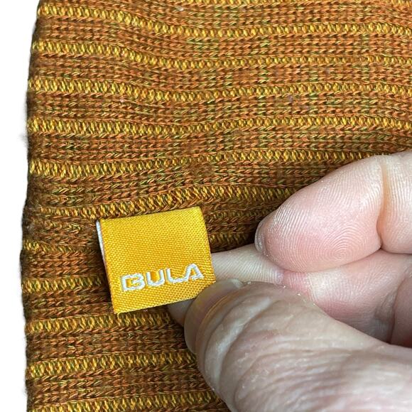 Bula Womens Beanie Knit Skull Cap Hat Fleece Inner Band Brown Gold Textured - Picture 8 of 9